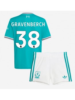 Detské Futbalové oblečenie Liverpool Ryan Gravenberch #38 2025-26 Krátky Rukáv - Tretina (+ trenírky)